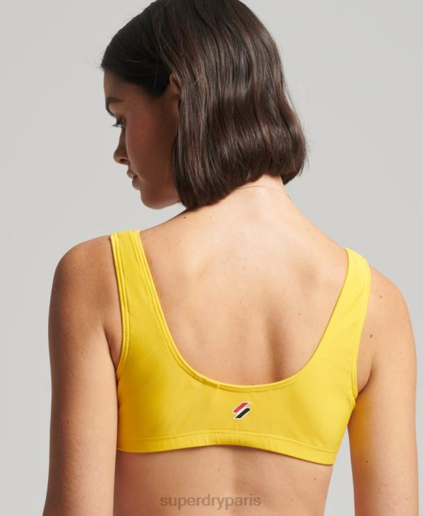 Superdry femmes haut de bikini essentiel D64Z3226 vêtements jaune
