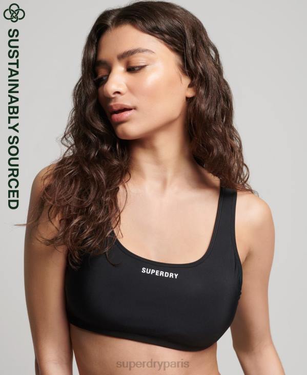 Superdry femmes haut de bikini essentiel D64Z3245 vêtements noir