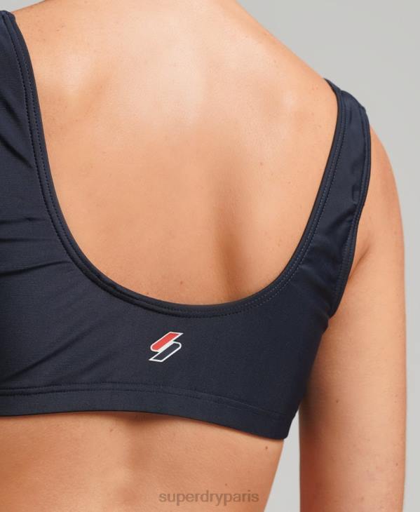 Superdry femmes haut de bikini essentiel recyclé D64Z3220 vêtements marine