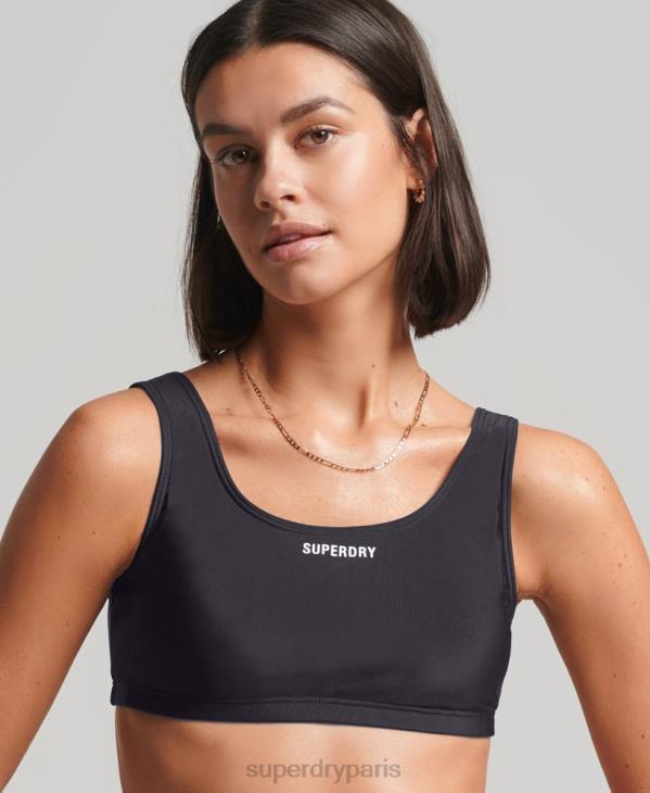 Superdry femmes haut de bikini essentiel recyclé D64Z3222 vêtements noir