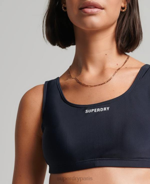 Superdry femmes haut de bikini essentiel recyclé D64Z3222 vêtements noir