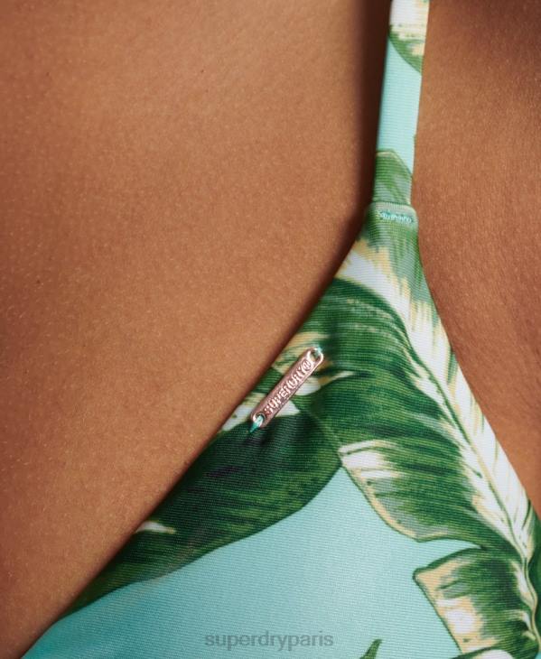 Superdry femmes haut de bikini recyclé à logo surf vintage D64Z3254 vêtements vert