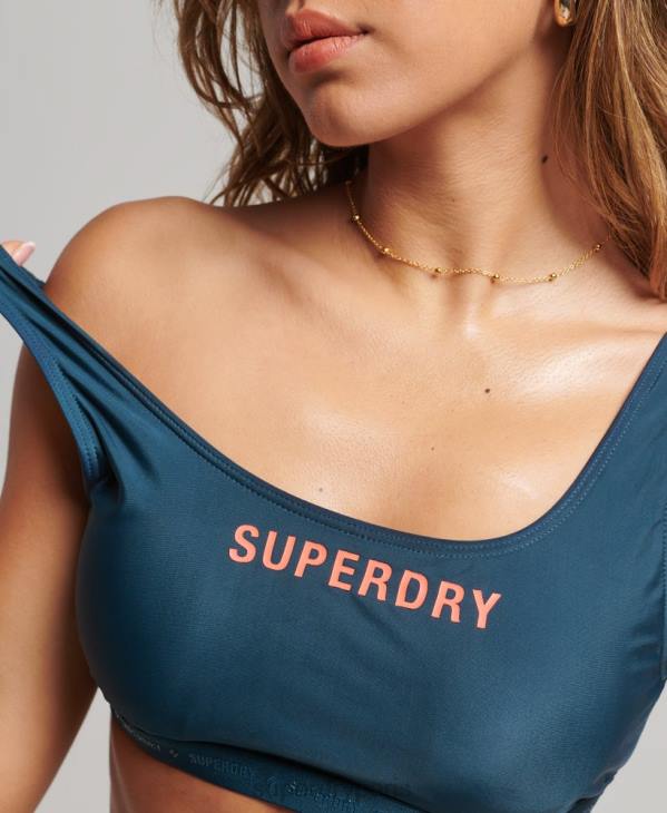 Superdry femmes haut de bikini recyclé micro-élastique D64Z3194 vêtements bleu