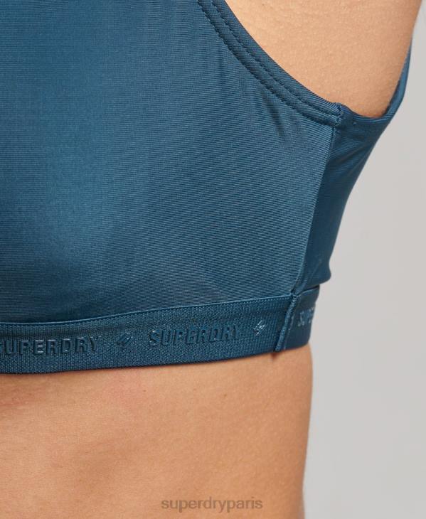 Superdry femmes haut de bikini recyclé micro-élastique D64Z3194 vêtements bleu