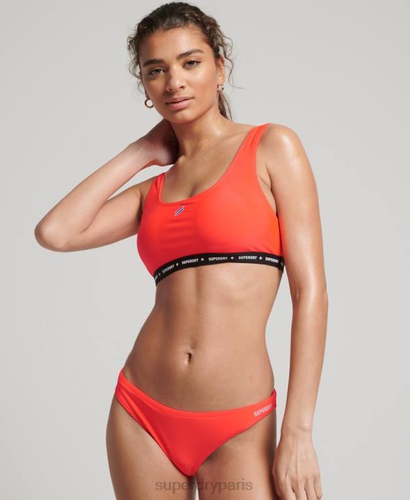 Superdry femmes haut de bikini recyclé micro-élastique D64Z3244 vêtements corail