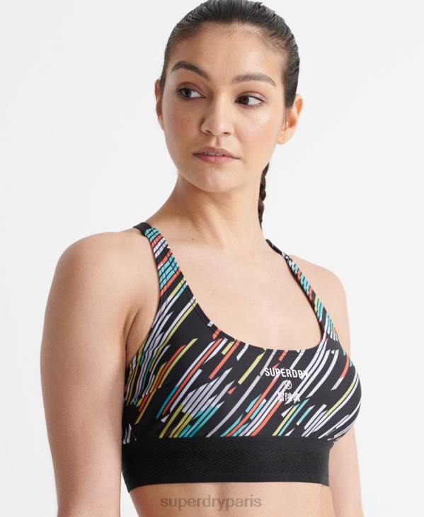 Superdry femmes haut de bikini sport volley D64Z6353 vêtements noir
