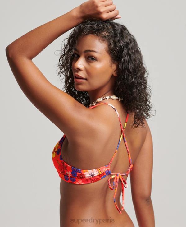 Superdry femmes haut de bikini triangle recyclé D64Z3192 vêtements orange