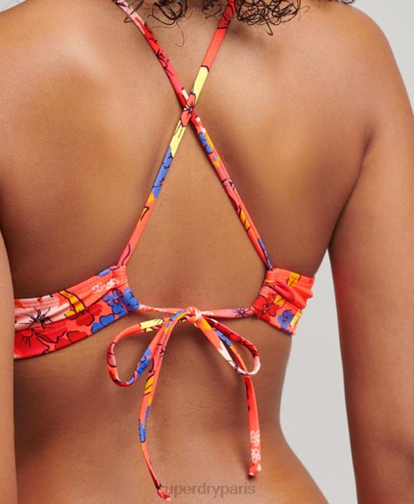 Superdry femmes haut de bikini triangle recyclé D64Z3192 vêtements orange