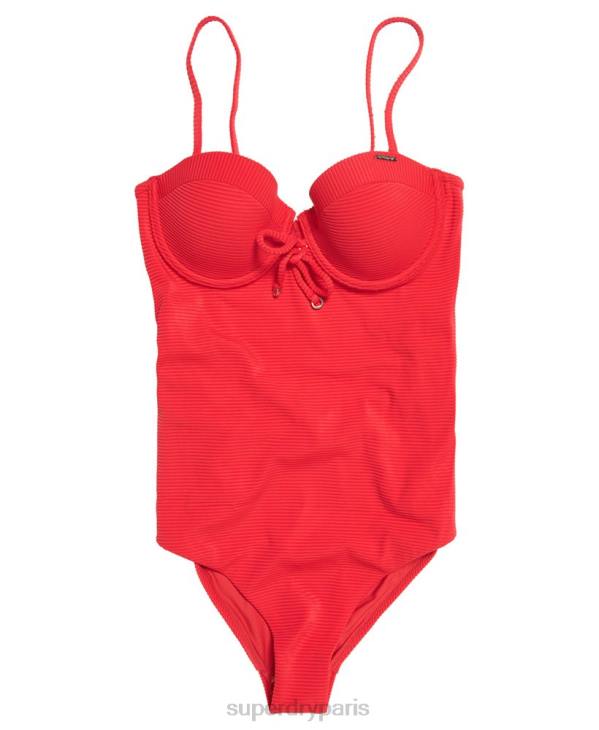 Superdry femmes maillot de bain texturé alice D64Z3262 vêtements rouge