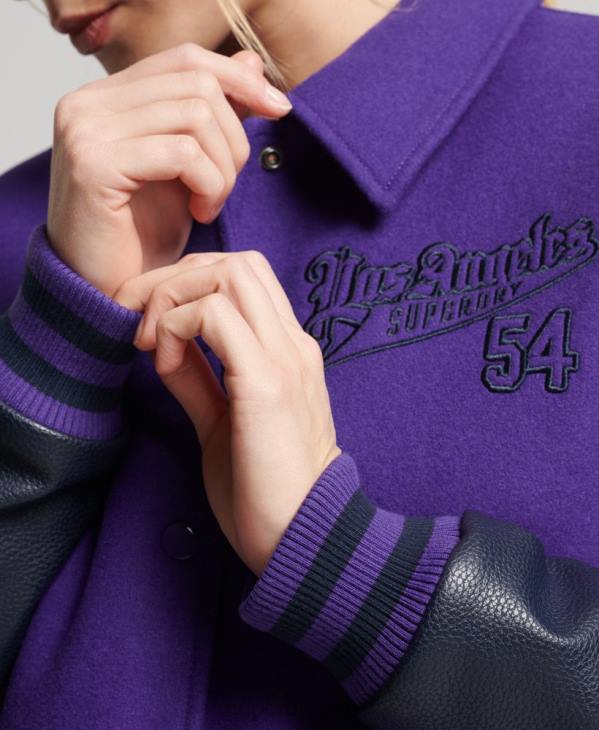 Superdry femmes bombardier universitaire mixte vintage D64Z5449 vêtements violet