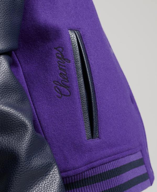 Superdry femmes bombardier universitaire mixte vintage D64Z5449 vêtements violet