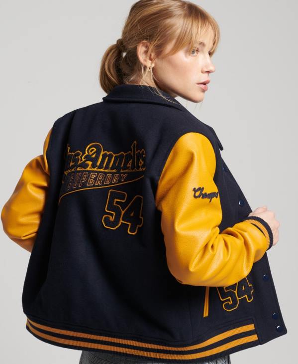Superdry femmes bombardier universitaire mixte vintage D64Z5553 vêtements marine