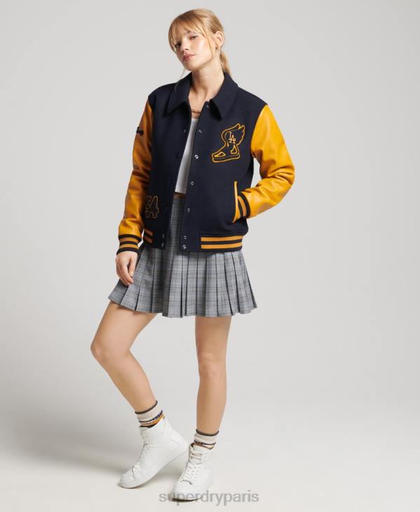 Superdry femmes bombardier universitaire mixte vintage D64Z5553 vêtements marine
