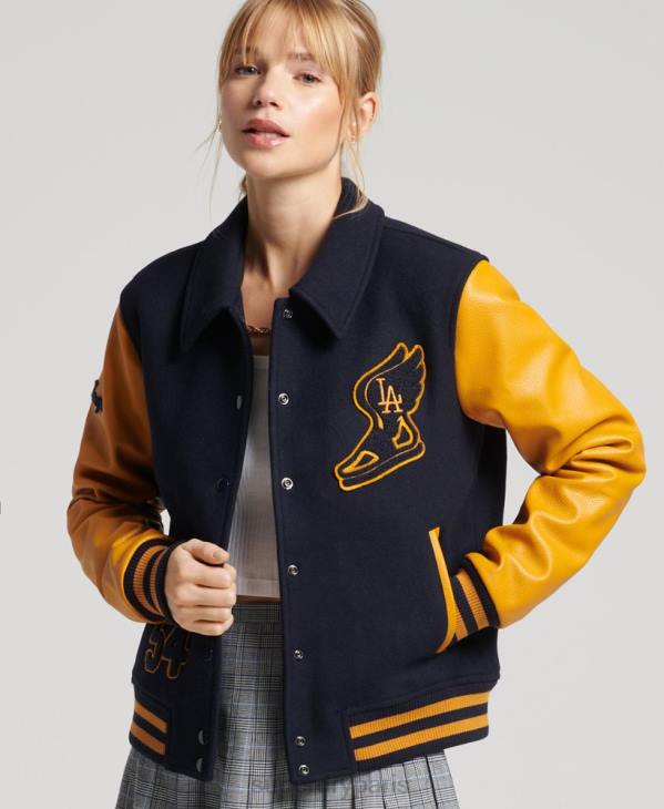 Superdry femmes bombardier universitaire mixte vintage D64Z5553 vêtements marine
