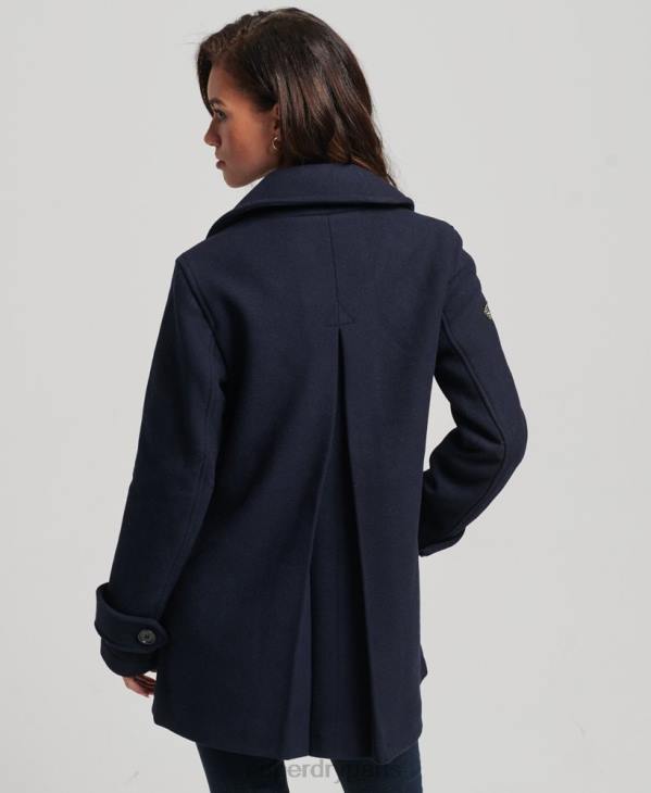 Superdry femmes caban en laine à double boutonnage D64Z3619 vêtements marine