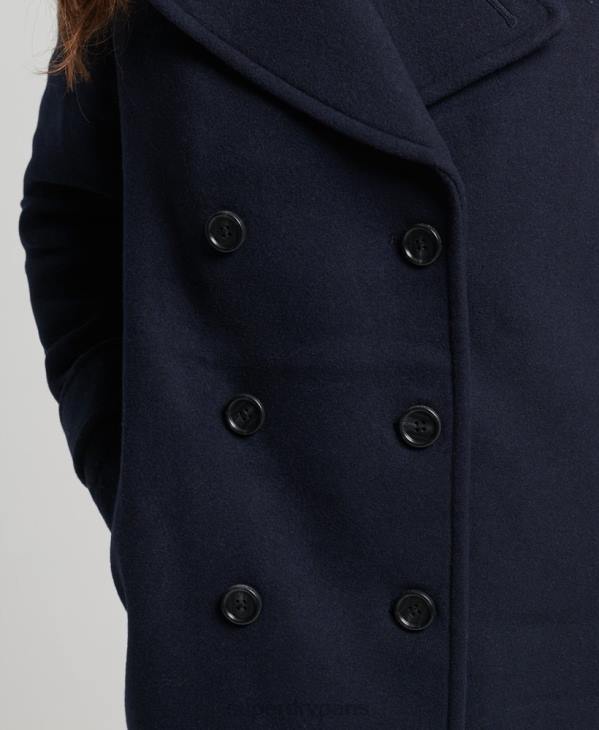 Superdry femmes caban en laine à double boutonnage D64Z3619 vêtements marine