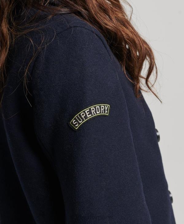 Superdry femmes caban en laine à double boutonnage D64Z3619 vêtements marine