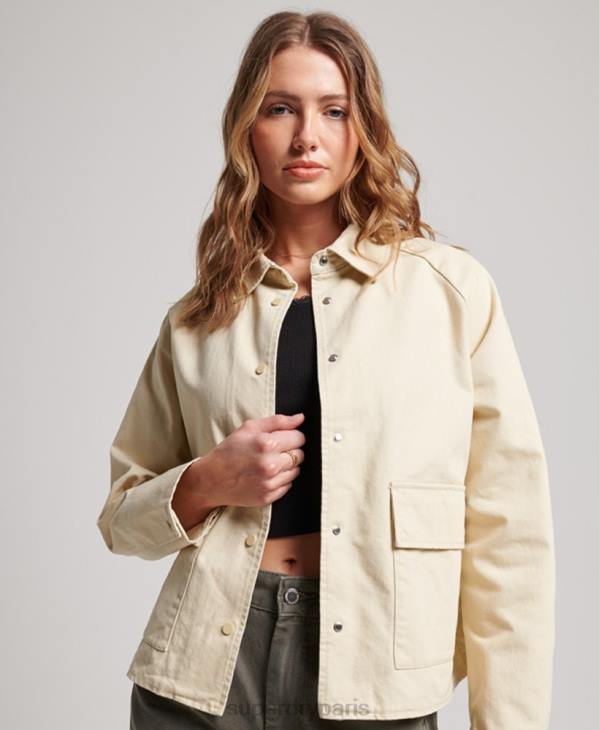Superdry femmes corvée manteau D64Z5412 vêtements beige