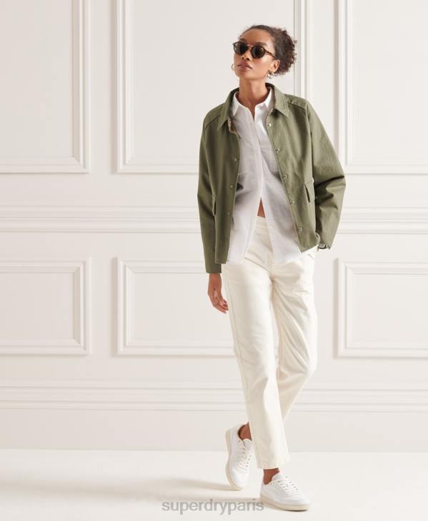 Superdry femmes corvée manteau D64Z5539 vêtements vert