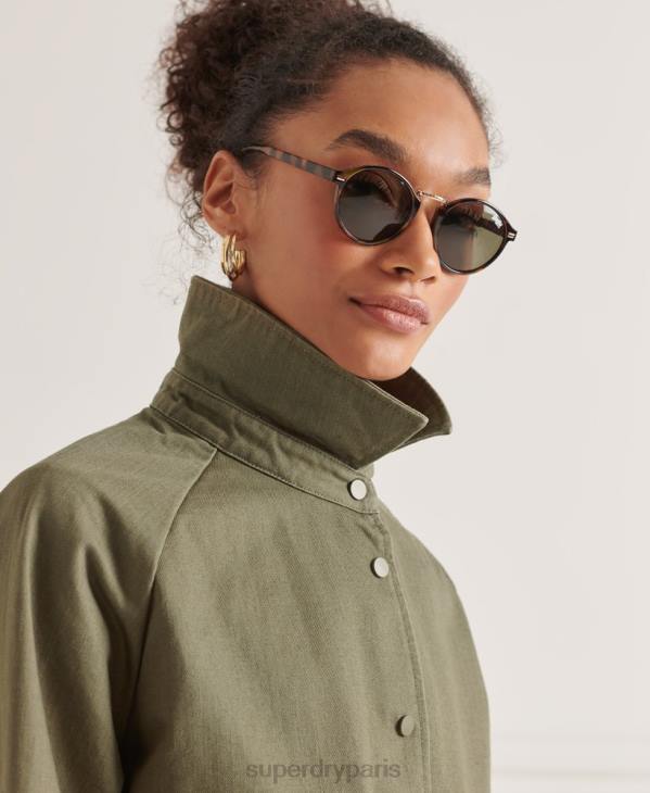 Superdry femmes corvée manteau D64Z5539 vêtements vert
