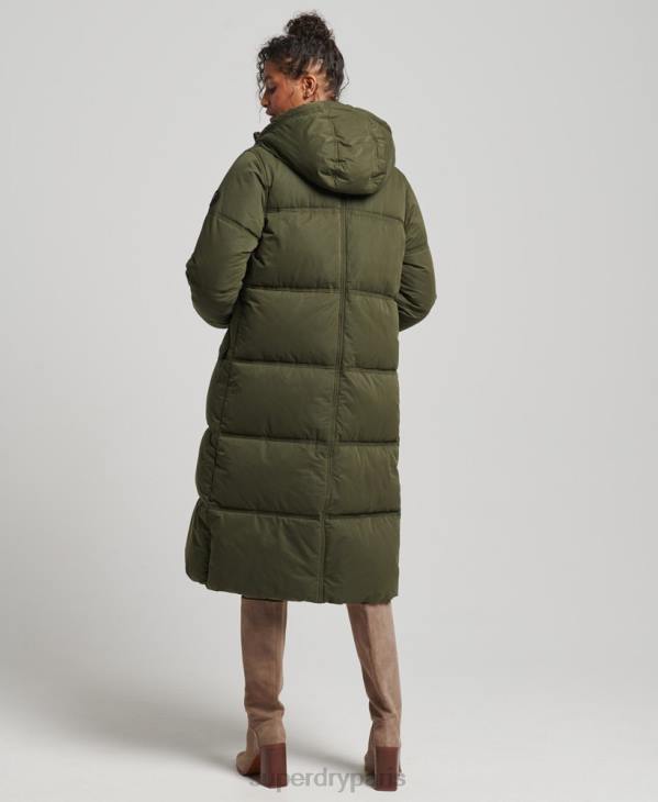 Superdry femmes doudoune à capuche en microfibre D64Z3732 vêtements vert
