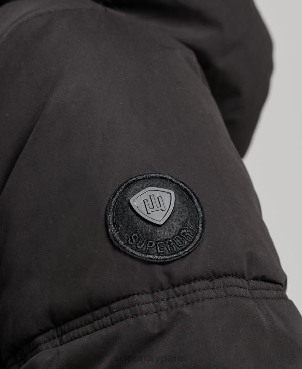 Superdry femmes doudoune à capuche en microfibre D64Z3823 vêtements noir