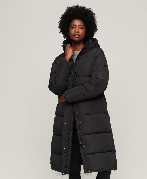 Superdry femmes doudoune longue D64Z3571 vêtements noir