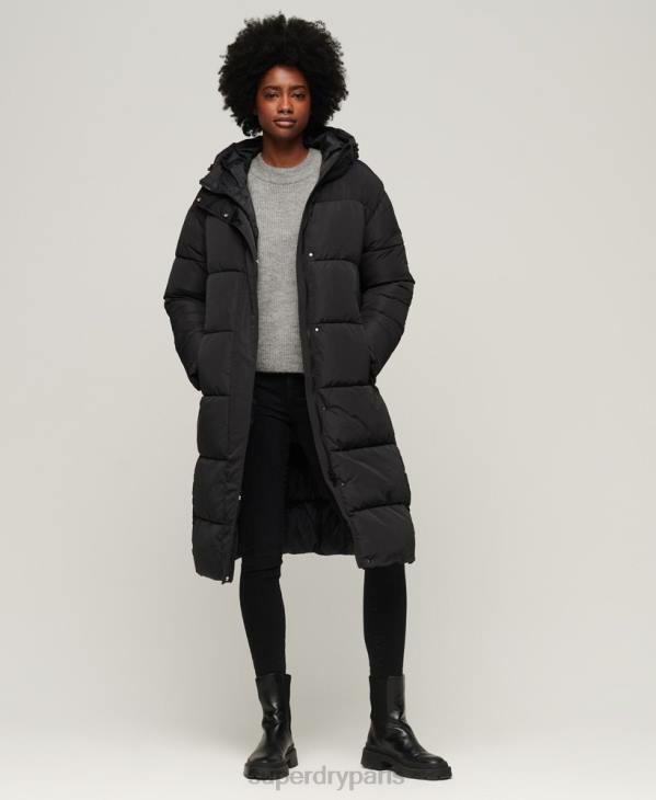 Superdry femmes doudoune longue D64Z3571 vêtements noir
