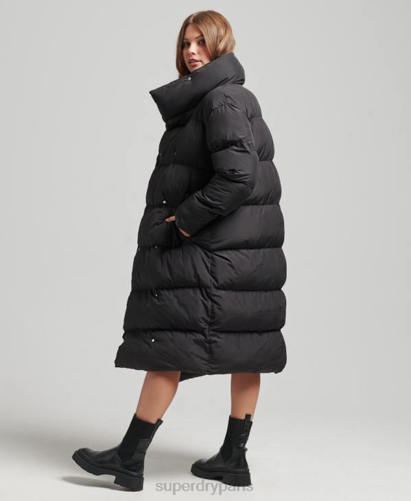 Superdry femmes doudoune longue D64Z3582 vêtements noir