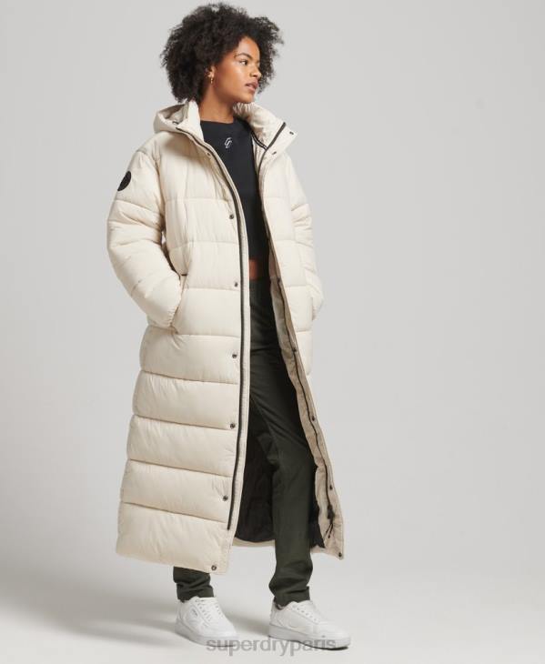 Superdry femmes doudoune longue cocoon D64Z5470 vêtements crème