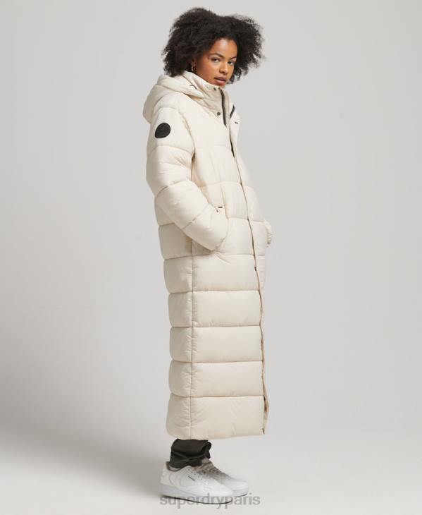 Superdry femmes doudoune longue cocoon D64Z5470 vêtements crème
