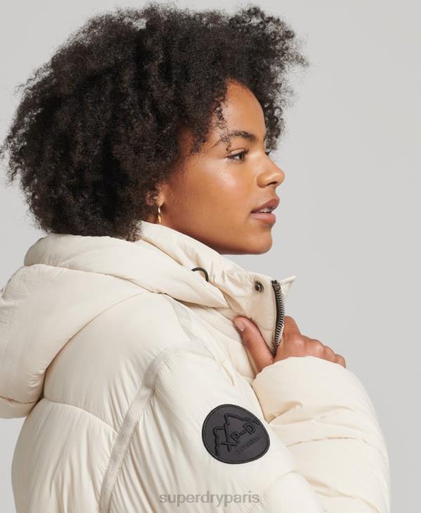 Superdry femmes doudoune longue cocoon D64Z5470 vêtements crème