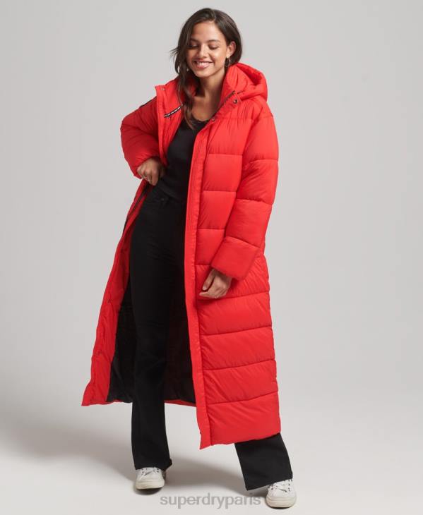 Superdry femmes doudoune longue cocoon D64Z5501 vêtements rouge