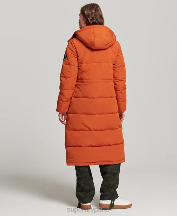 Superdry femmes doudoune longue everest D64Z3673 vêtements orange