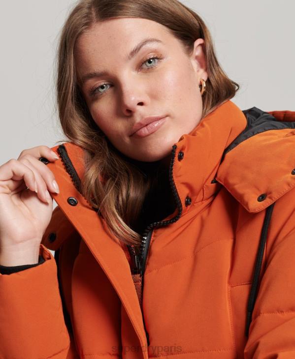 Superdry femmes doudoune longue everest D64Z3673 vêtements orange