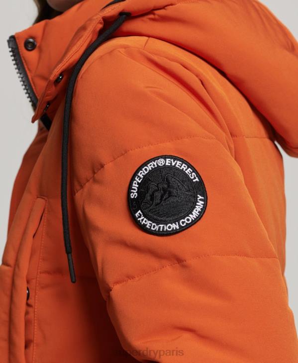 Superdry femmes doudoune longue everest D64Z3673 vêtements orange