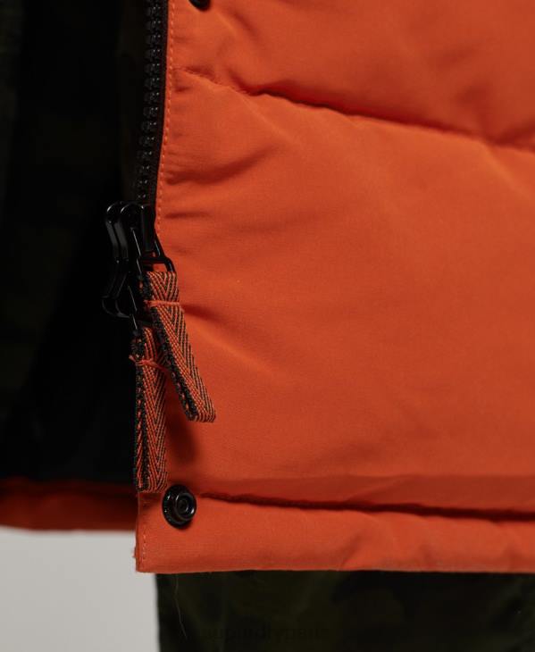 Superdry femmes doudoune longue everest D64Z3673 vêtements orange