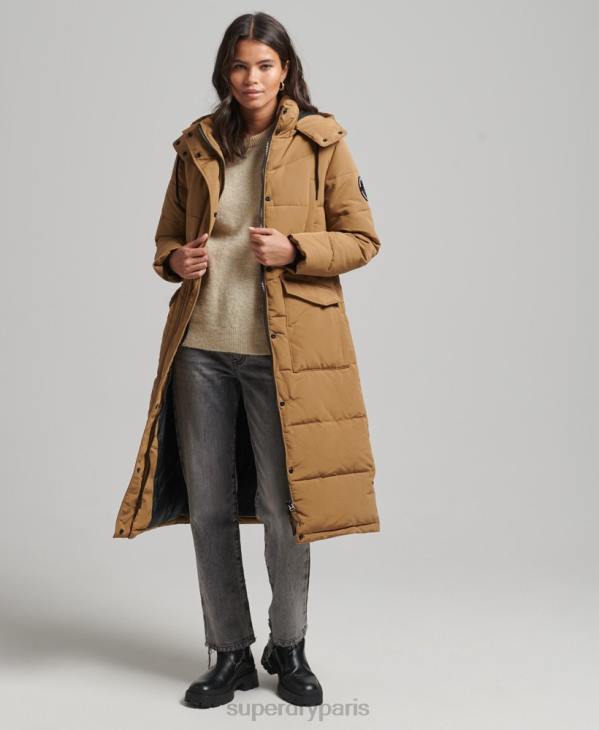 Superdry femmes doudoune longue everest D64Z3674 vêtements brun