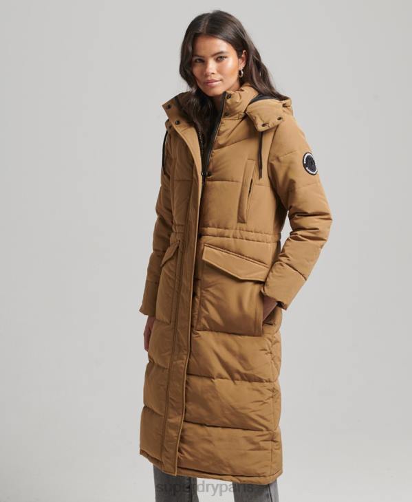Superdry femmes doudoune longue everest D64Z3674 vêtements brun