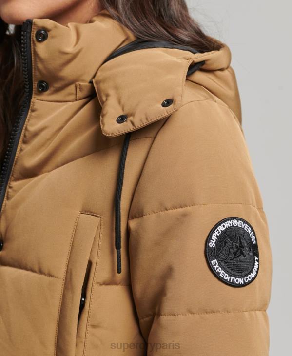 Superdry femmes doudoune longue everest D64Z3674 vêtements brun