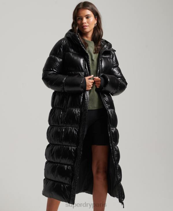 Superdry femmes doudoune longue xpd sports D64Z3683 vêtements noir
