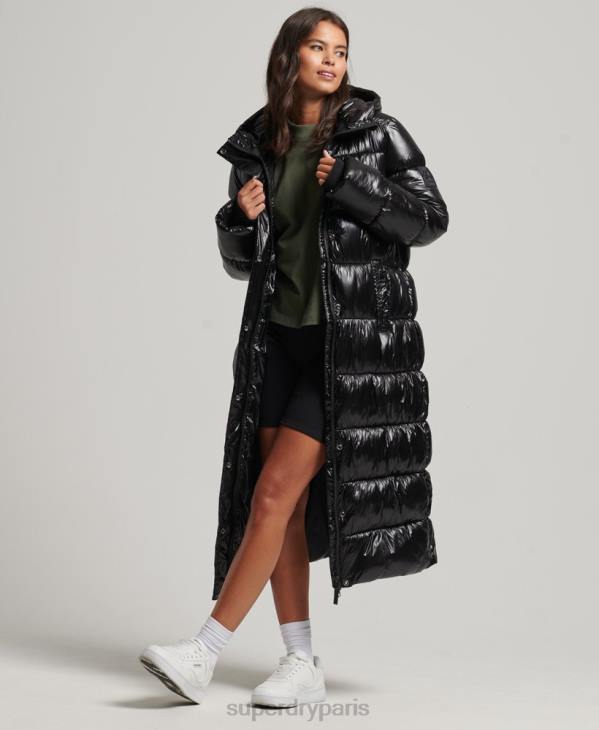 Superdry femmes doudoune longue xpd sports D64Z3683 vêtements noir