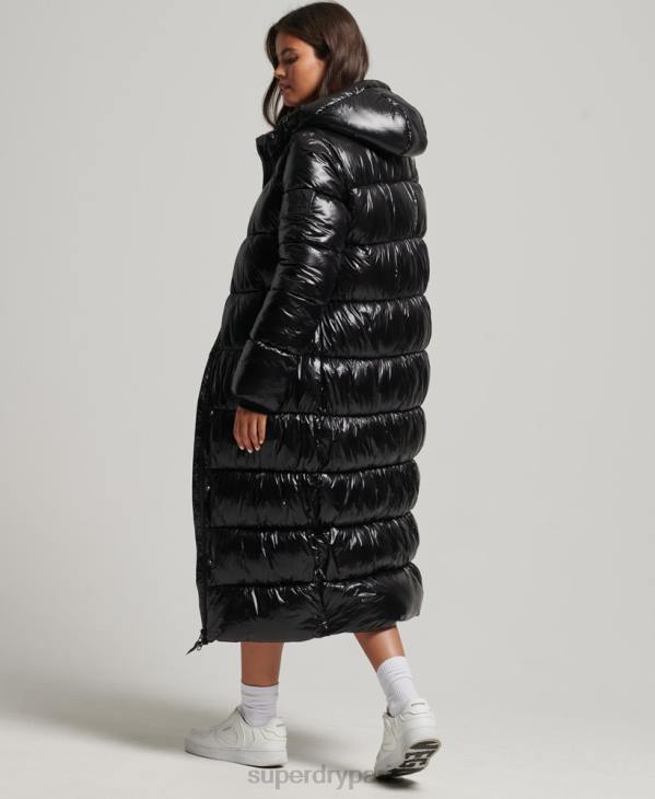 Superdry femmes doudoune longue xpd sports D64Z3683 vêtements noir
