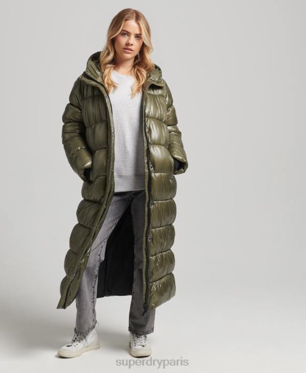Superdry femmes doudoune longue xpd sports D64Z3746 vêtements vert