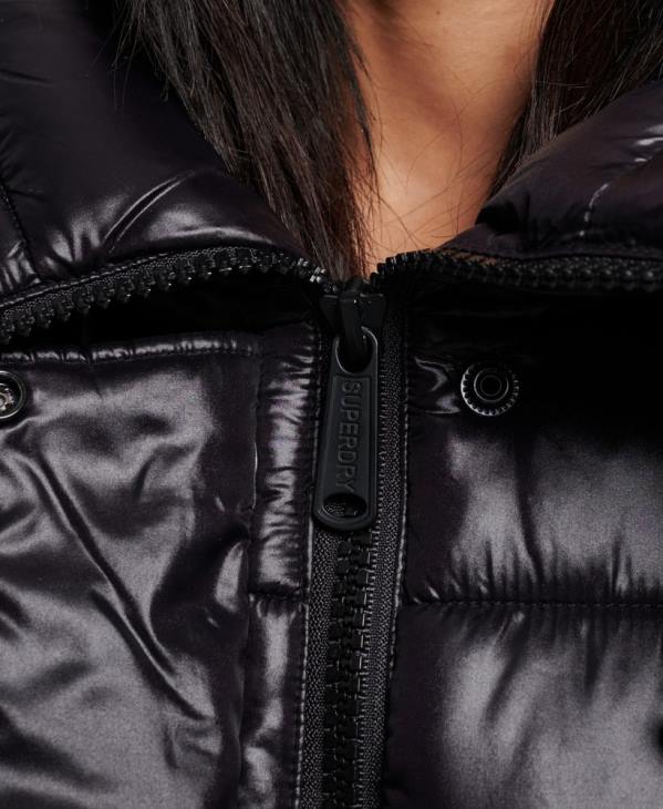 Superdry femmes duvet long ultra brillant D64Z5642 vêtements noir