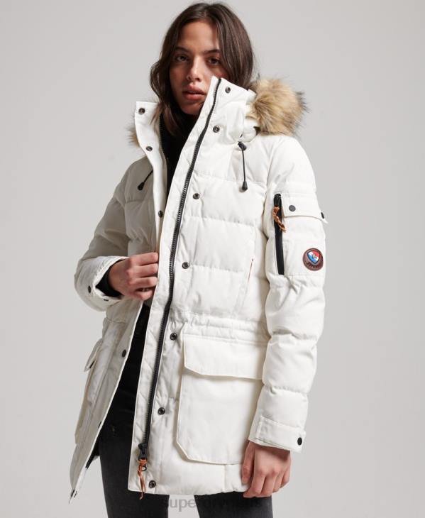 Superdry femmes manteau boyfriend en duvet premium D64Z5737 vêtements crème