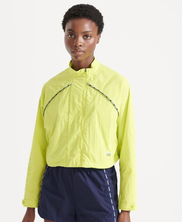 Superdry femmes manteau court imperméable run D64Z5544 vêtements jaune