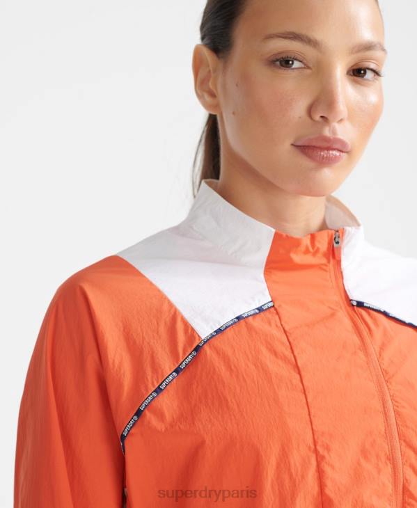 Superdry femmes manteau court imperméable run D64Z5594 vêtements orange