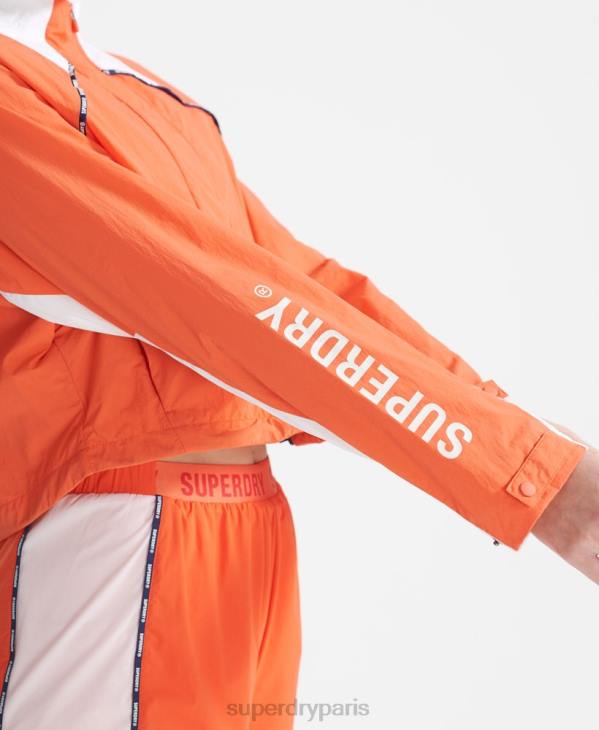 Superdry femmes manteau court imperméable run D64Z5594 vêtements orange