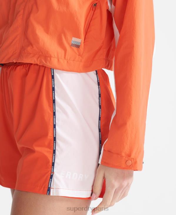 Superdry femmes manteau court imperméable run D64Z5594 vêtements orange